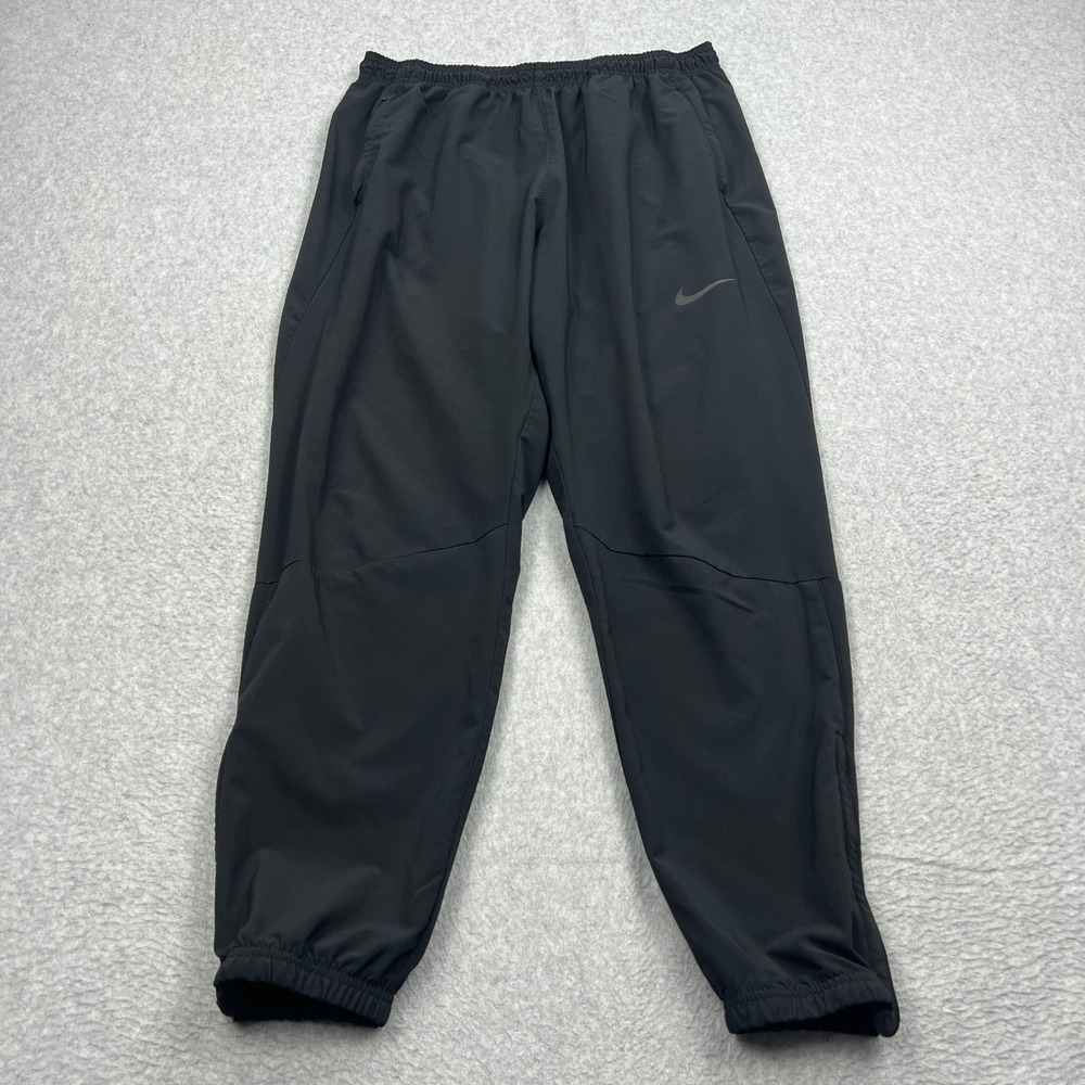 Nike Pants Men's XL Black Flex Tapered Running Dri-FIT Ankle Zip Stretch Track